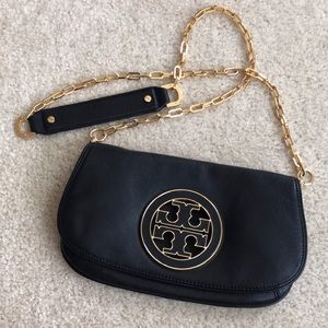 Tori Burch Black leather Flap Bag